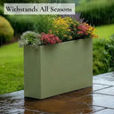 80cm Long Zinc Galvanised Sage Green 60cm Tall Trough Planter - image 7