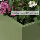 80cm Long Zinc Galvanised Sage Green 60cm Tall Trough Planter - image 8