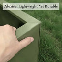 80cm Long Zinc Galvanised Sage Green 60cm Tall Trough Planter - image 11