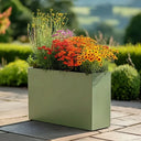 80cm Long Zinc Galvanised Sage Green 60cm Tall Trough Planter - image 12