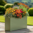 80cm Long Zinc Galvanised Sage Green 60cm Tall Trough Planter - image 13