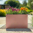 80cm Long Zinc Galvanised Brushed Rose Gold Finish 60cm Tall Trough Planter
