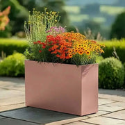 80cm Long Zinc Galvanised Brushed Rose Gold Finish 60cm Tall Trough Planter
