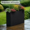 90cm Long Zinc Galvanised Matte Black 60cm Tall Trough Planter