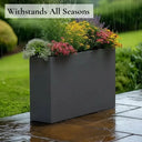 90cm Long Zinc Galvanised Matte Grey 60cm Tall Trough Planter