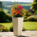 90cm Zinc Galvanised Cream Tall Tapered Square Planter - image 13