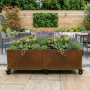 Corten Steel Wheel base for 2m Trough Planter 200cm(L) x 50cm(H) x 50cm(W)