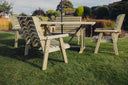Clover Table Set with 2 Chairs & 2 Two-Seater Benches (Seats 6)
