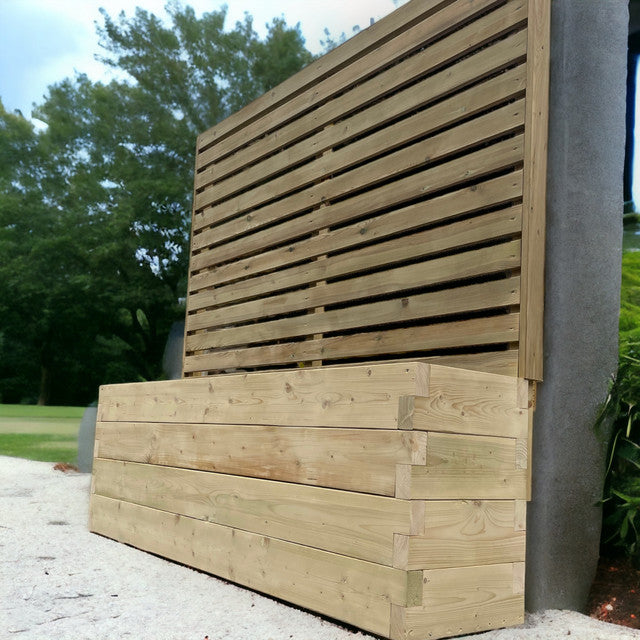 150cm Customisable Wood Trough Trellis Planter