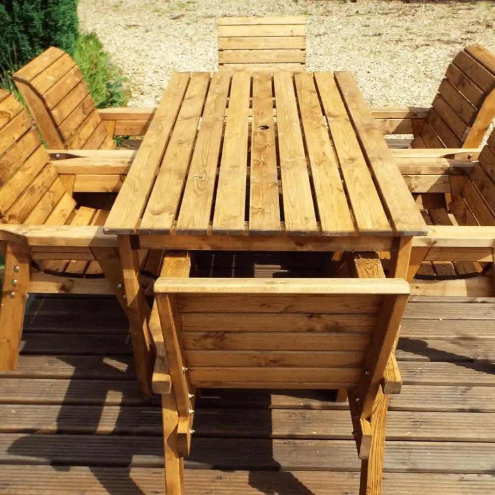 garden dining sets by woven wood, six seats and table for patio