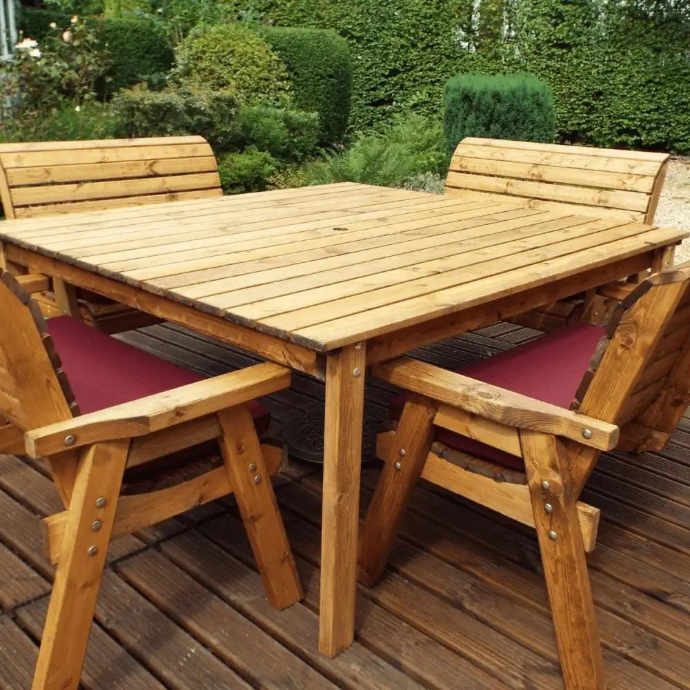 Unwind under the stars with this charming Patio Dining Set for eight, made from weather-resistant materials and perfect for intimate dinners or lively parties.