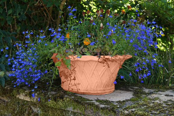 60cm Plaited Basket Stone Planter