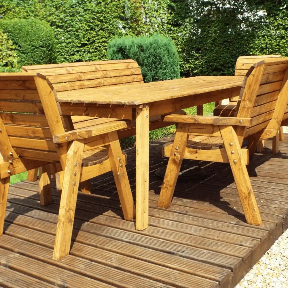 Wooden teak garden furniture available for sale on Woven Wood