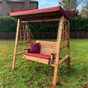 Garden swing set grey parasol swing seat Woven Wood