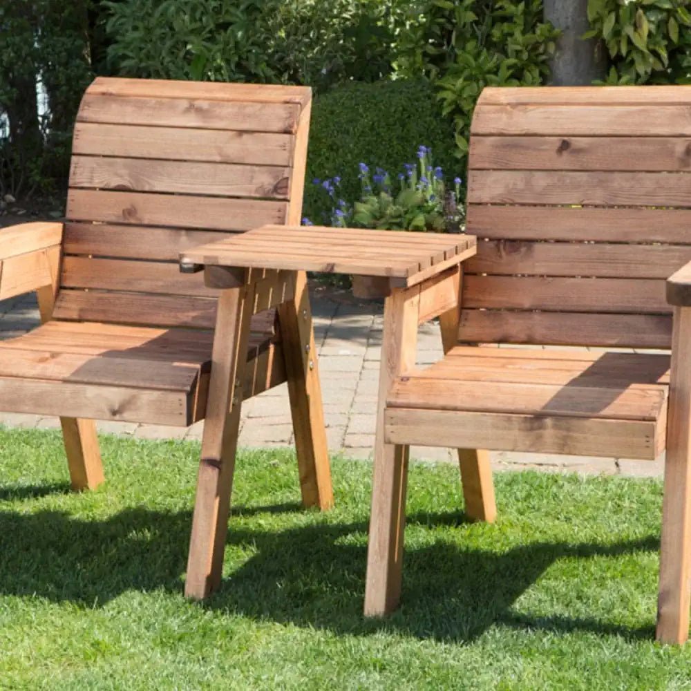 Wooden lawn furniture with teak on Woven Wood