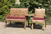 Three Seat Companion Set Straight Burgundy