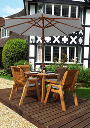 Four Seater Round Table Set Grey