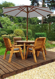 Four Seater Round Table Set Grey