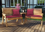 Twin Bench Set Angled Burgundy