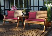 Twin Bench Set Straight Burgundy