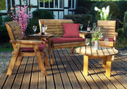 Four Seater Set Round Burgundy