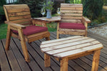 Twin Companion Dining Set Angled Burgundy