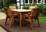 Four Seater Rect Table Set Burgundy