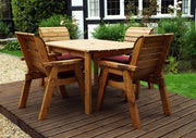 Four Seater Rect Table Set Burgundy