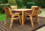 Four Seater Rect Table Set Burgundy