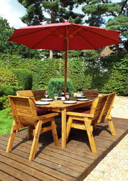 Six Seater Table Set Burgundy