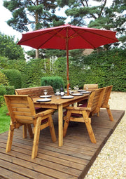 Eight Seater Table Set Burgundy