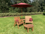 Grand Twin Angled c/w Coffee Table Burgundy