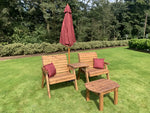 Grand Twin Straight c/w Coffee Table Burgundy