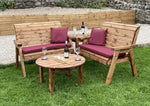 Four Seat Balmoral Corner Set C/W Round Coffee Burgundy