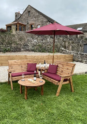 Four Seat Balmoral Corner Set C/W Round Coffee Burgundy