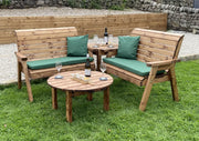 Four Seat Balmoral Corner Set C/W Round Coffee Green