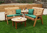 Four Seat Balmoral Corner Set C/W Round Coffee Green