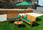 Six Seat Balmoral Corner Set With Round Coffee Green