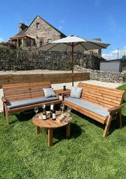 Six Seat Balmoral Corner Set With Round Coffee Grey
