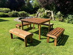 Knights Eight Seat Table Set Burgundy