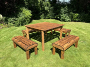 Knights Eight Seat Table Set Burgundy
