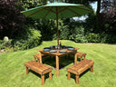 Knights Eight Seat Table Set Green
