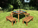 Knights Eight Seat Table Set Green