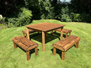 Knights Eight Seat Table Set Green