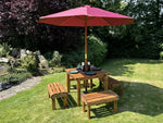 Knights Four Seat Table Set Burgundy