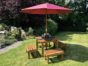 Knights Four Seat Table Set Burgundy