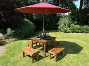 Knights Four Seat Table Set Burgundy