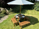 Knights Eight Seat Round Table Set Grey
