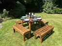 Knights Eight Seat Round Table Set Green