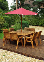 Eight Seater Table Set Burgundy